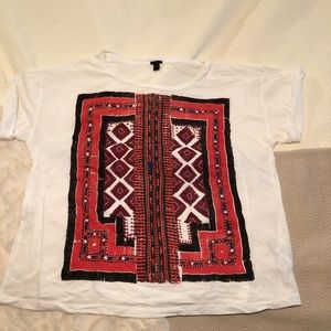 J.Crew tribal tee XL